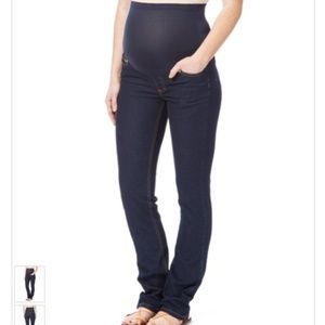 Dark Wash Over-Belly Maternity Straight Jeans - XL